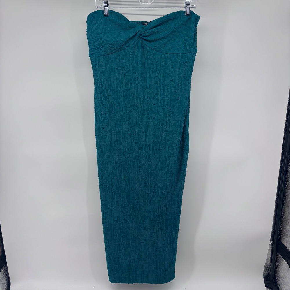Wild Fable Womens Strapless Twist Front Bodycon Midi Dress -‎ Green XL